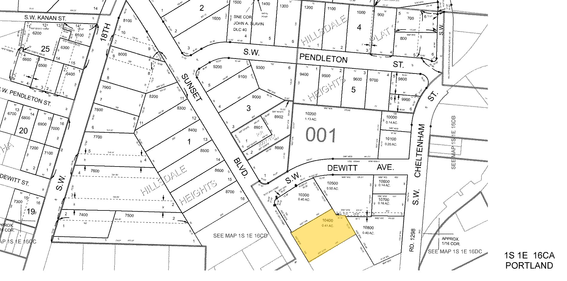 1513-1523 SW Sunset Blvd, Portland, OR for sale Plat Map- Image 1 of 1