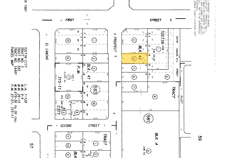 137 S Prospect Ave, Tustin, CA for lease - Plat Map - Image 2 of 18