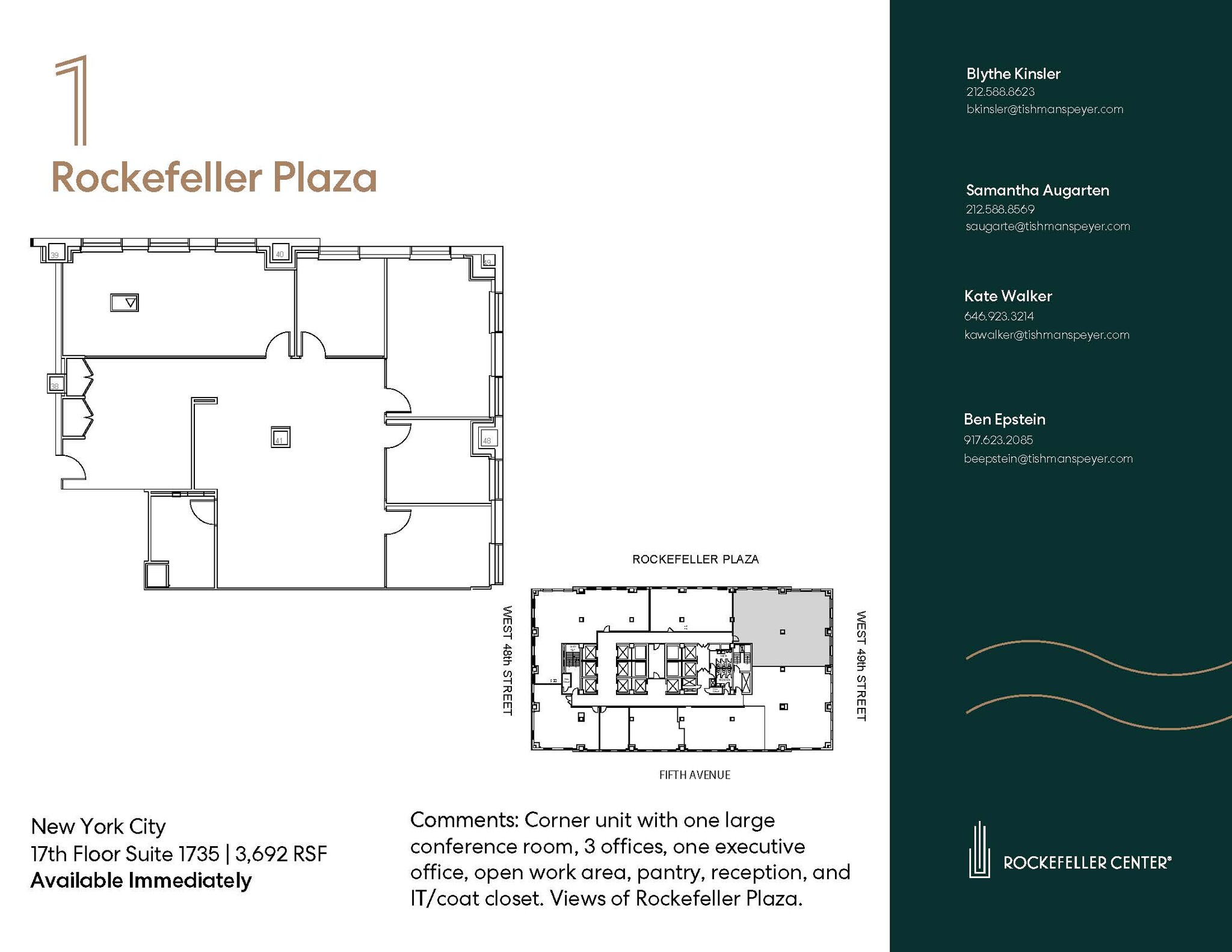 1 Rockefeller Plaza, New York, NY for lease Floor Plan- Image 1 of 4