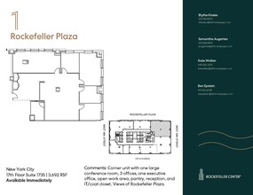 1 Rockefeller Plaza, New York, NY for lease Floor Plan- Image 1 of 4