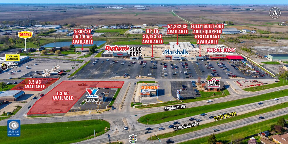 700 Broadway E, Mattoon, IL for lease - Aerial - Image 2 of 6