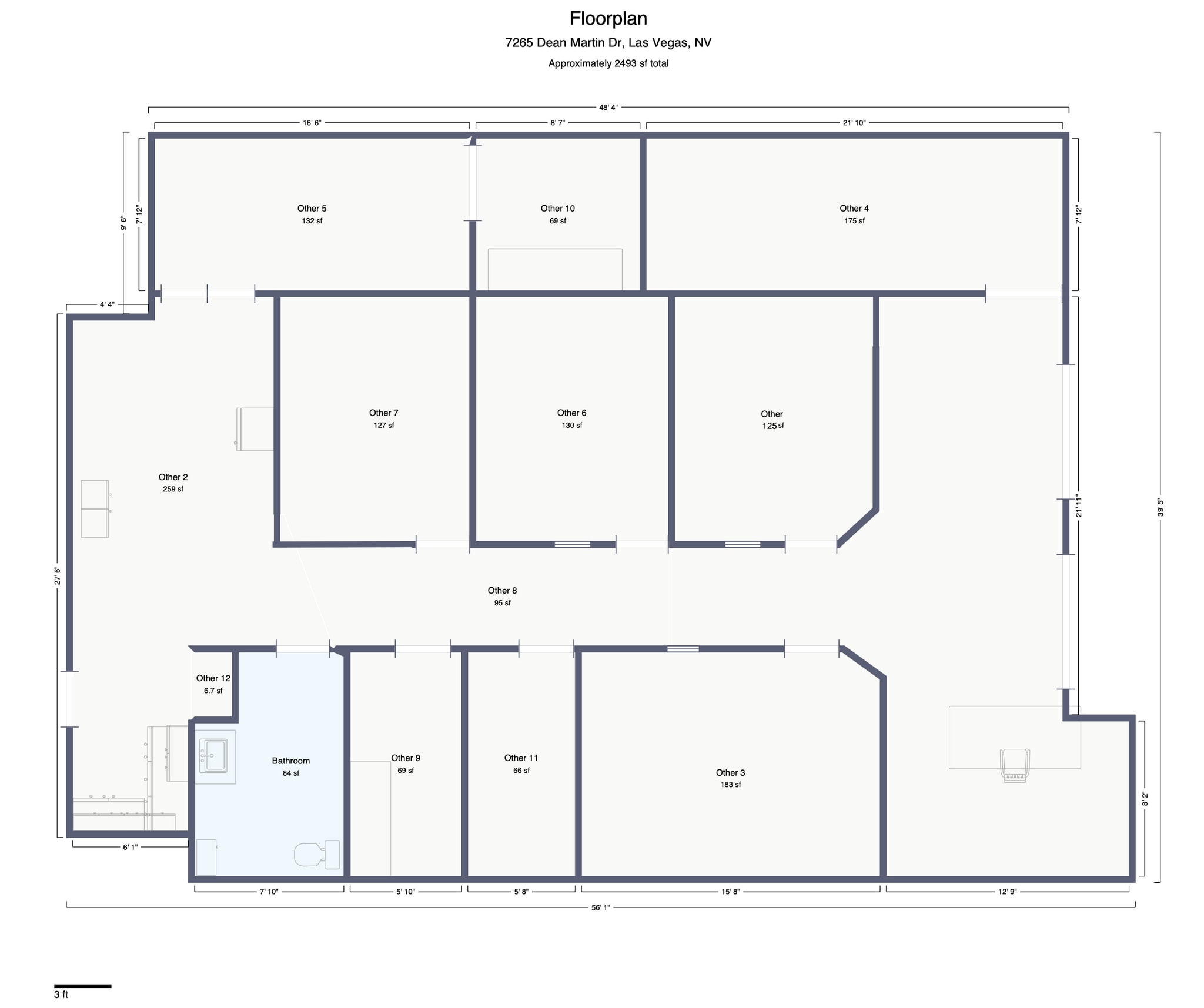7265 Dean Martin Dr, Las Vegas, NV for lease Floor Plan- Image 1 of 13