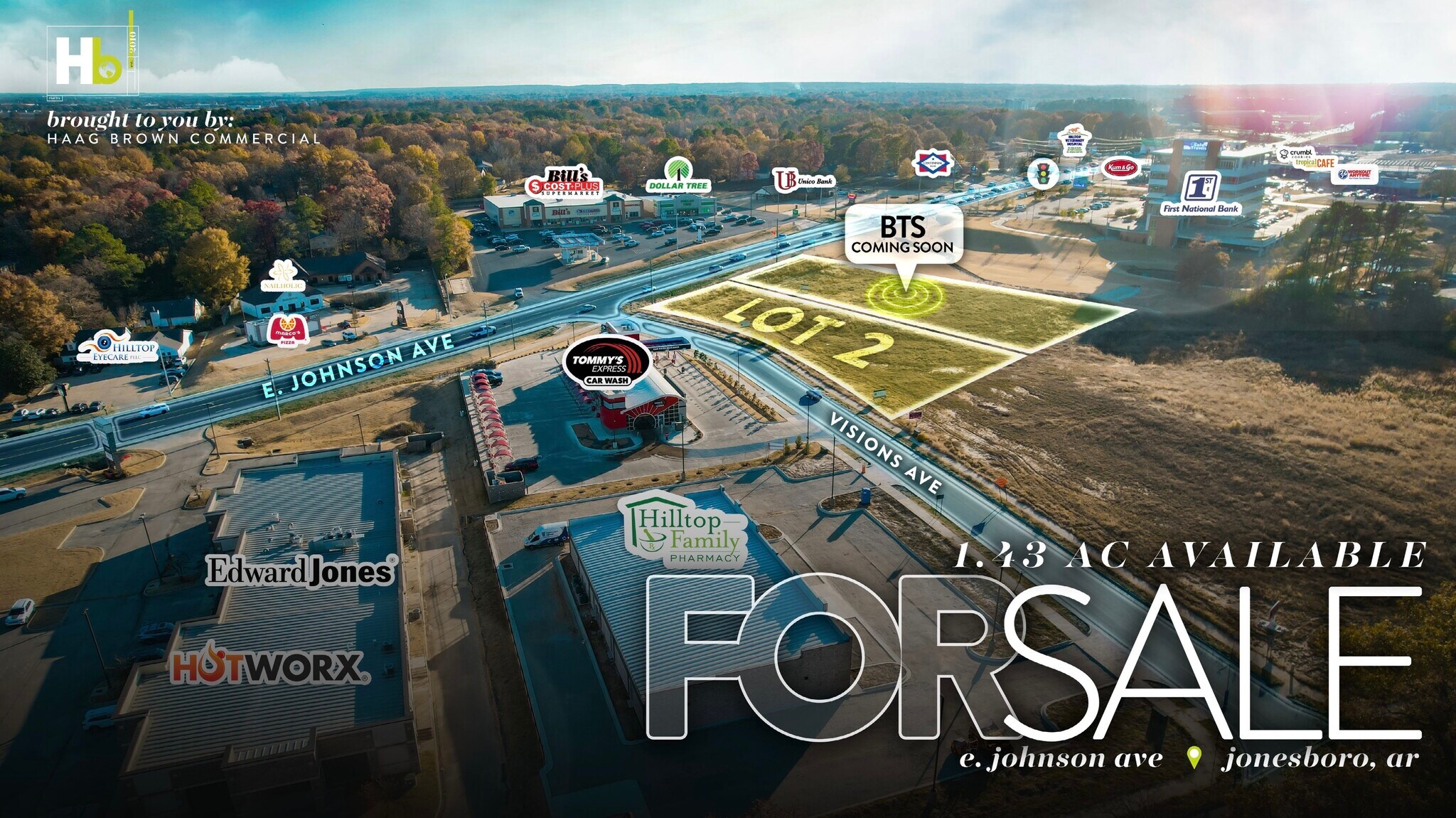 3700 E Johnson, Jonesboro, AR for sale Aerial- Image 1 of 5