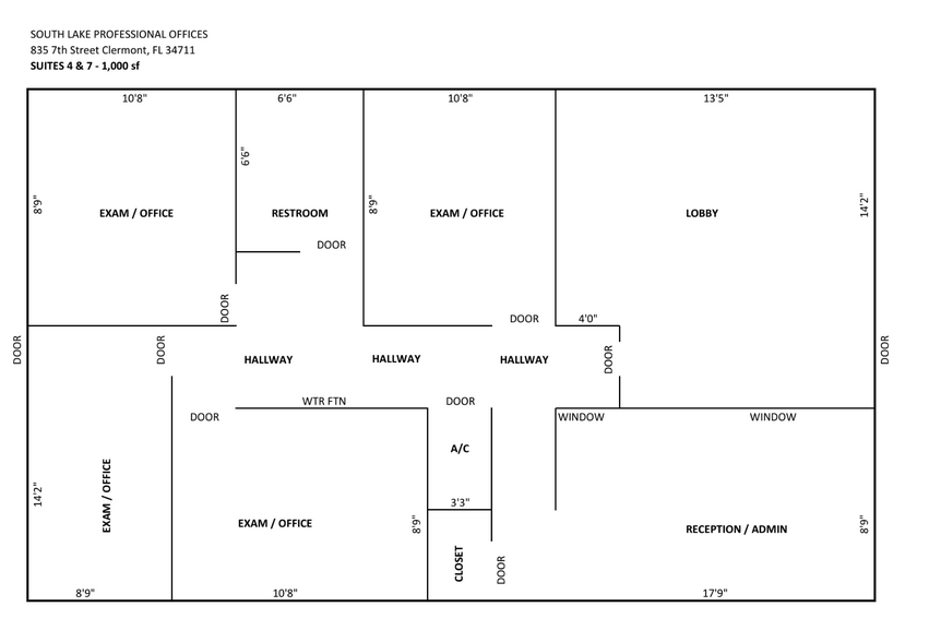 835 7th St, Clermont, FL for lease - Typical Floor Plan - Image 3 of 21