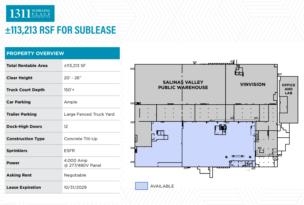 1311 Schilling Pl, Salinas, CA for lease Floor Plan- Image 1 of 1