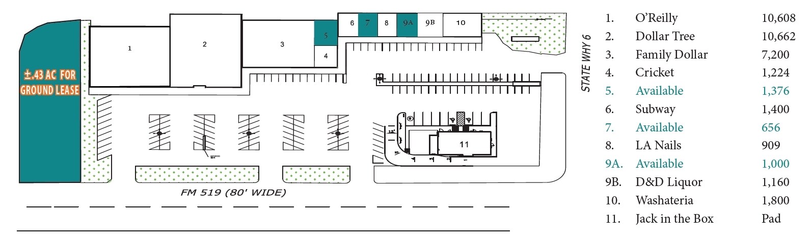 Hwy 6, Hitchcock, TX for lease Site Plan- Image 1 of 1