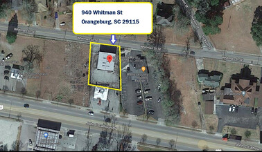 940 Whitman St, Orangeburg, SC - aerial  map view