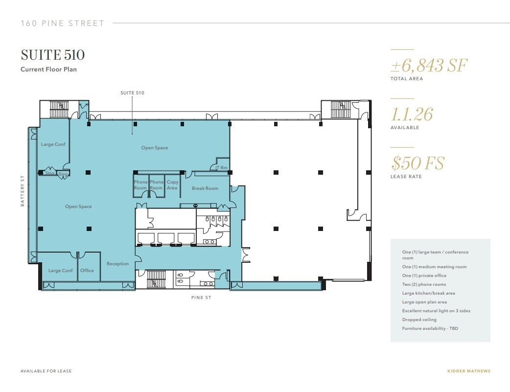 160 Pine St, San Francisco, CA for lease Floor Plan- Image 1 of 1