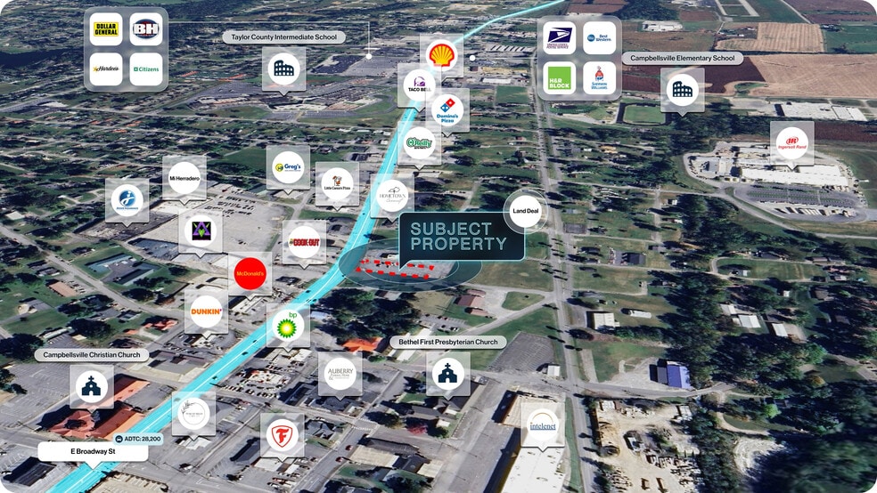 612 E Broadway St, Campbellsville, KY for sale - Aerial - Image 3 of 3