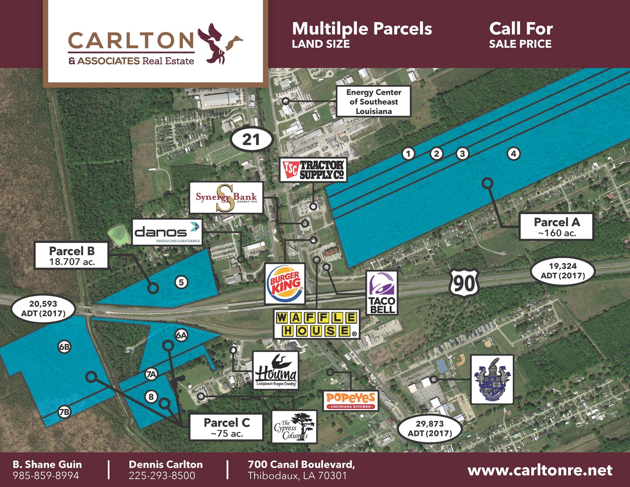 US 90, Gray, LA for sale Aerial- Image 1 of 1