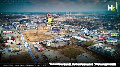 2203 Red Wolf Blvd, Jonesboro, AR - AERIAL  map view