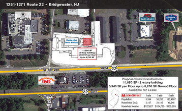 1251 US 22, Bridgewater, NJ - aerial  map view