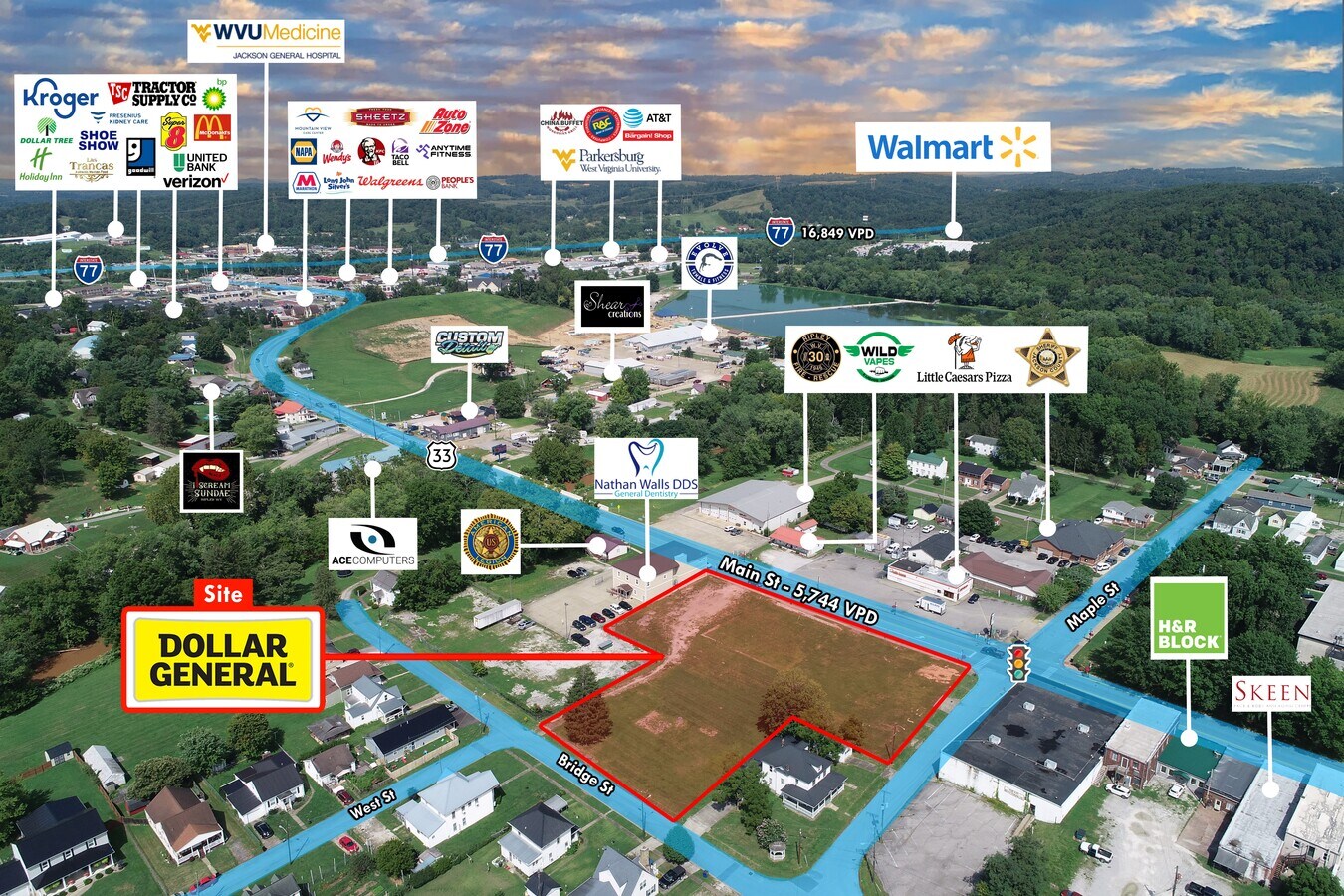 326 MAIN STREET, Ripley, WV 25271 Dollar General