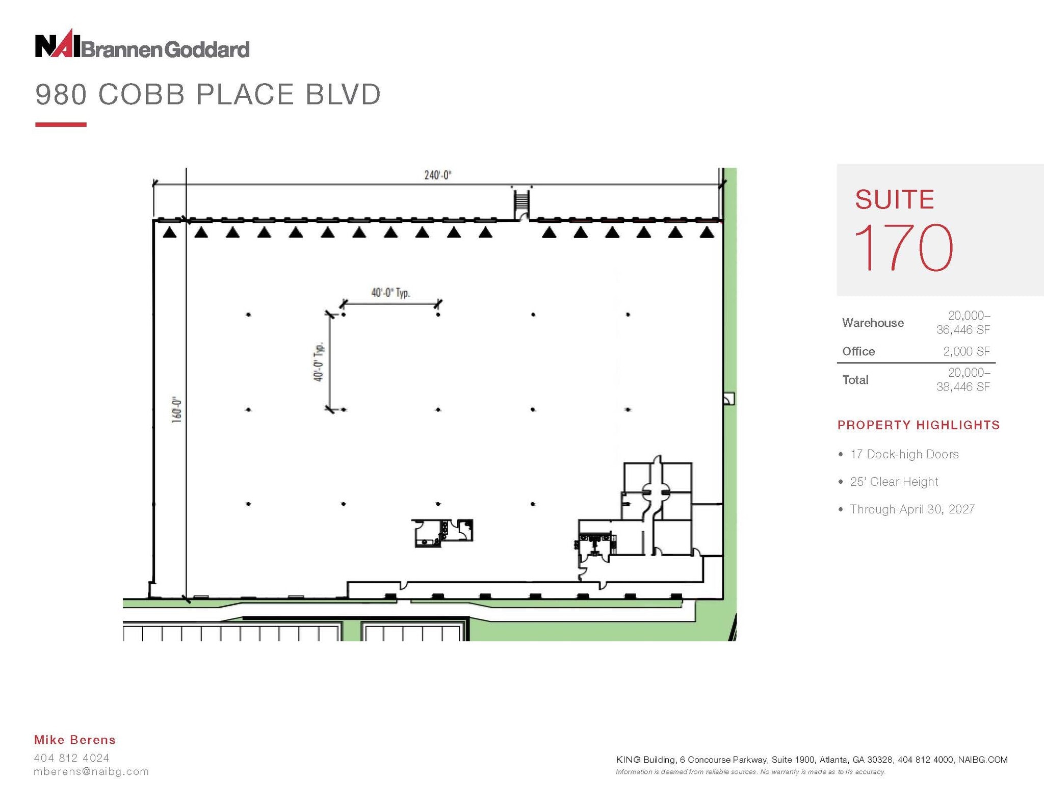980 Cobb Place Blvd, Kennesaw, GA for lease Floor Plan- Image 1 of 1