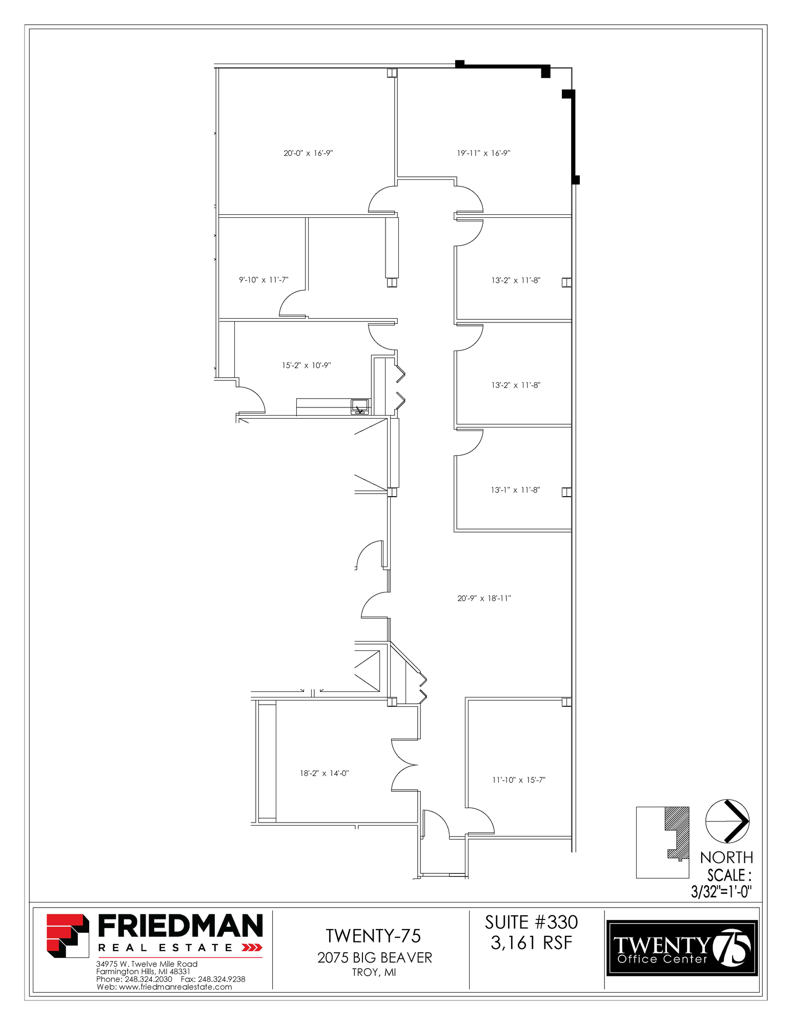 2075 W Big Beaver Rd, Troy, MI for lease Floor Plan- Image 1 of 1