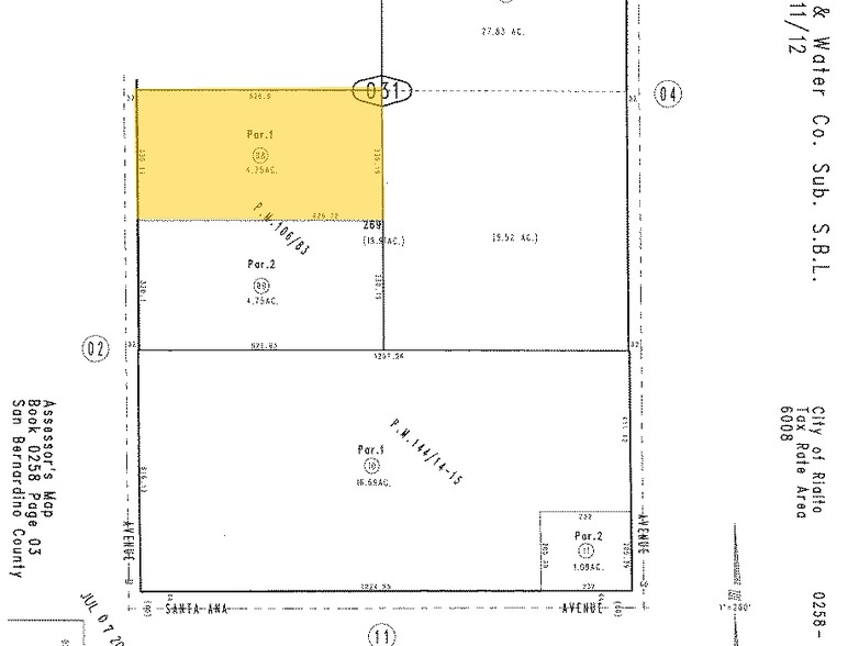 2329 S Lilac Ave, Bloomington, CA for sale - Plat Map - Image 1 of 1