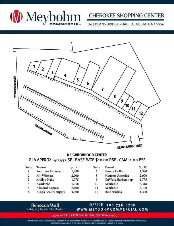 2625 Deans Bridge Rd, Augusta, GA 30906 Cherokee Plaza