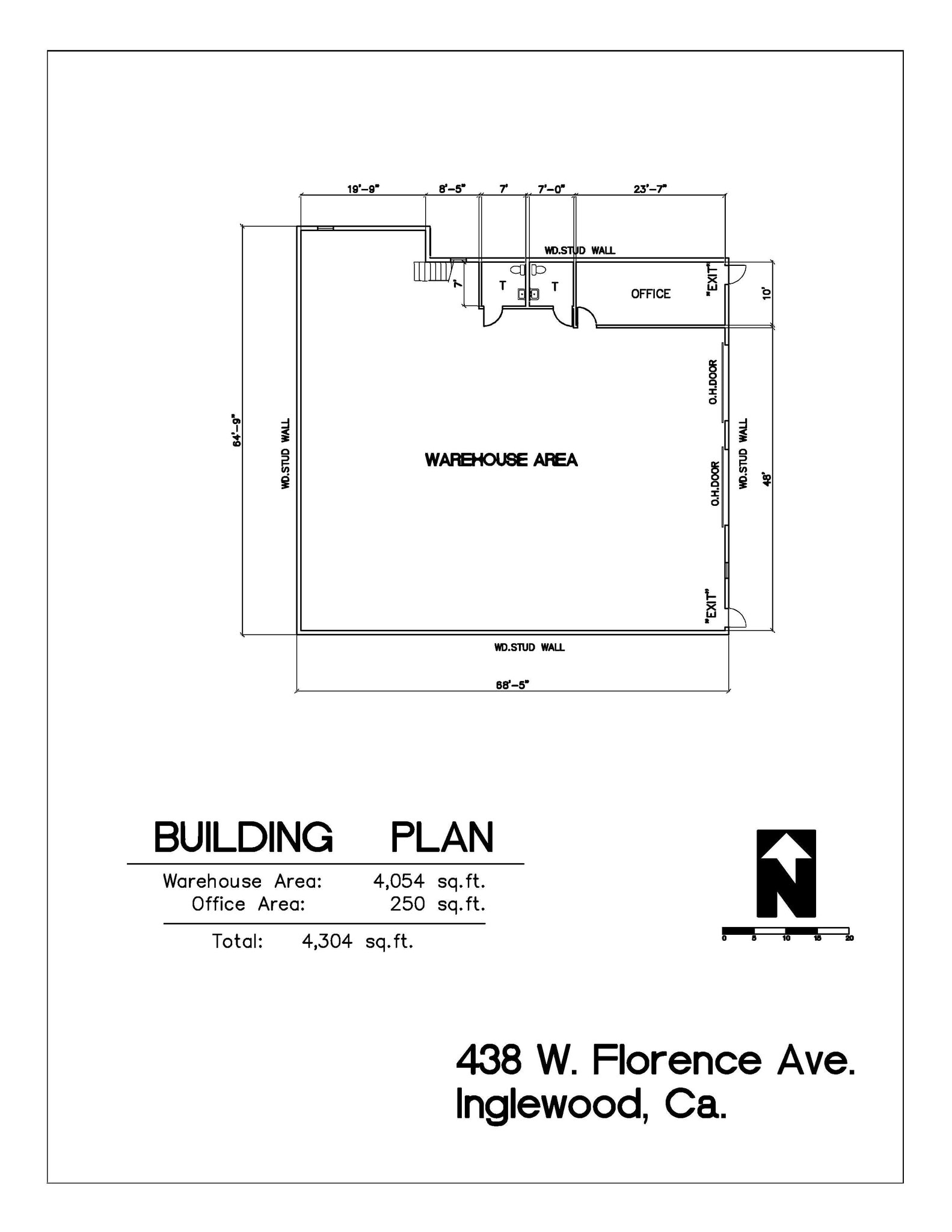434-438 W Florence Ave, Inglewood, CA for lease Floor Plan- Image 1 of 2