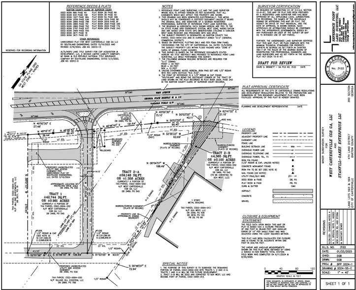 West Ave, Cartersville, GA for sale - Plat Map - Image 3 of 3