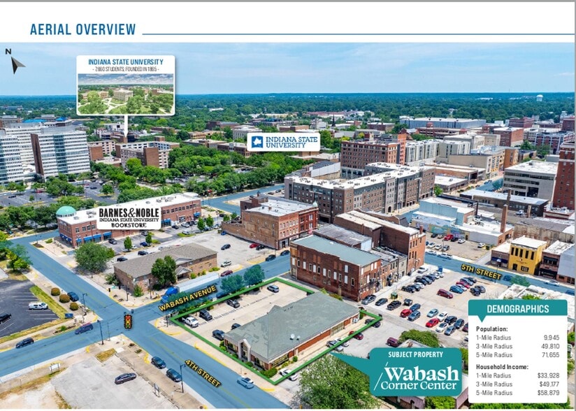 403 Wabash Ave, Terre Haute, IN for lease - Aerial - Image 3 of 4