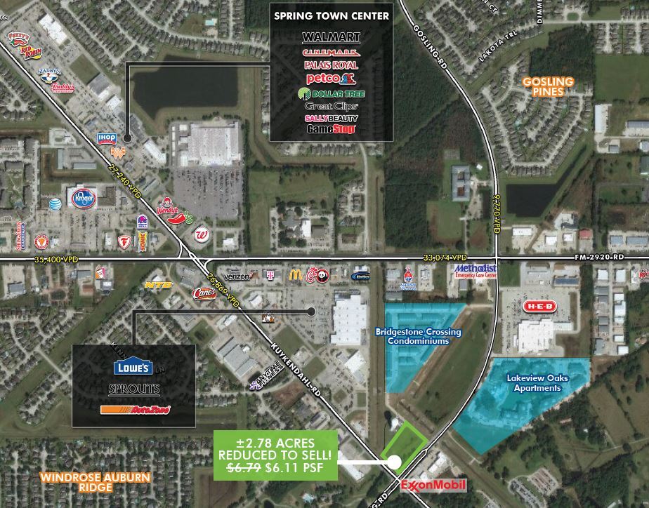 Kuykendahl Rd & Gosling Rd, Spring, TX for sale Aerial- Image 1 of 1