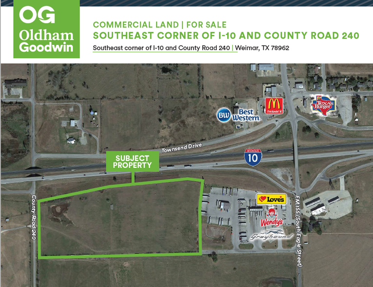 Interstate 10 & County Road 240- 26 acres Weimar, Weimar, TX for sale - Aerial - Image 1 of 1