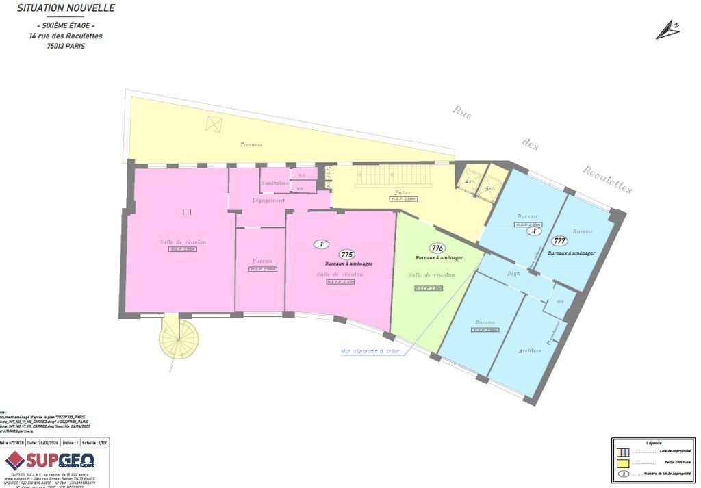 14 Rue Des Reculettes, Paris, PAR 75013 - Unit Lot 6e - - Floor Plan - Image 1 of 5