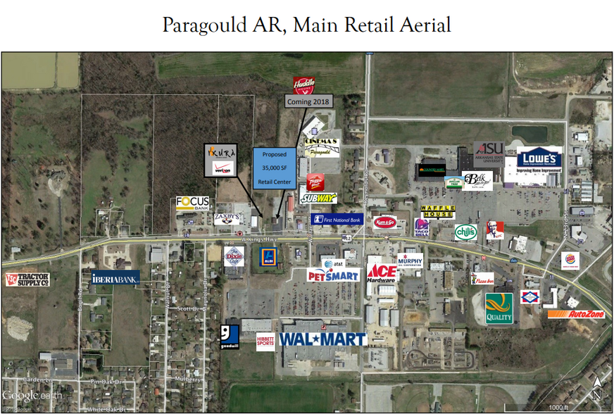 2809 W Kingshighway, Paragould, AR for lease - Aerial - Image 2 of 2