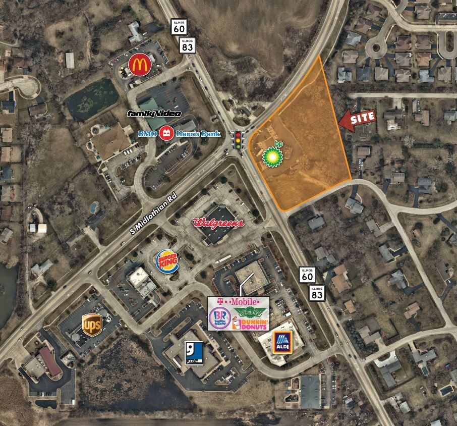 Route 60-83 & Midlothian Rd, Mundelein, IL for lease Aerial- Image 1 of 4