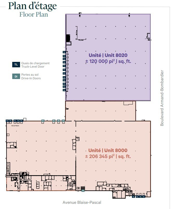 8000 Av Blaise-Pascal, Montréal, QC for lease Floor Plan- Image 1 of 1