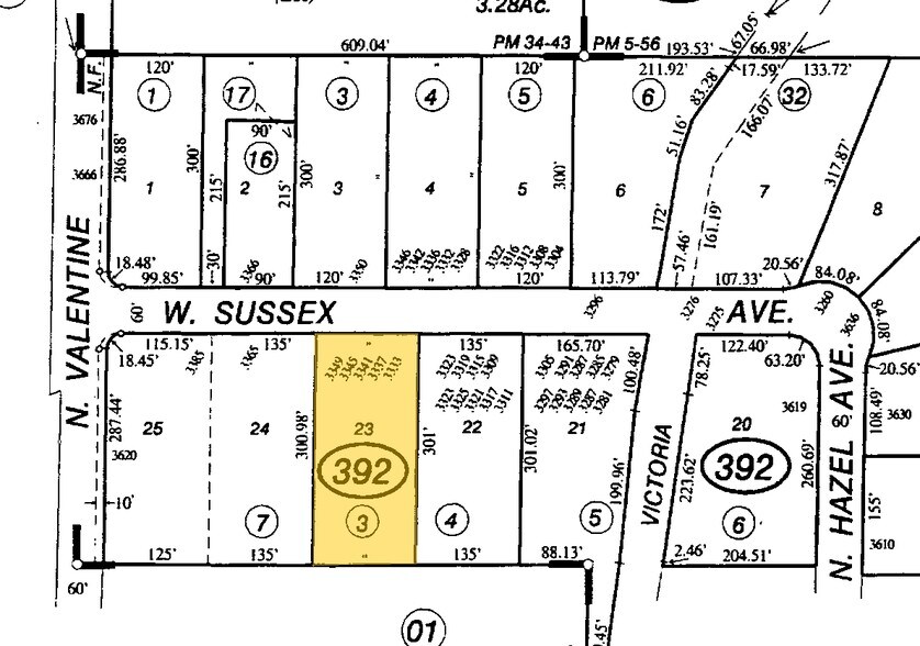 3331-3351 W Sussex Way, Fresno, CA for lease - Plat Map - Image 2 of 5