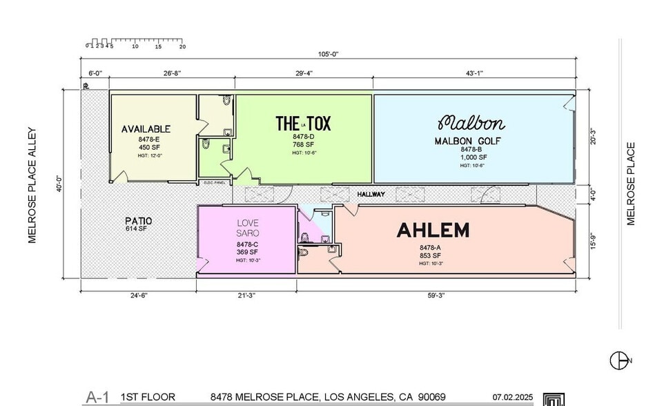 8478-8480 Melrose Pl, Los Angeles, CA for lease - Floor Plan - Image 2 of 7