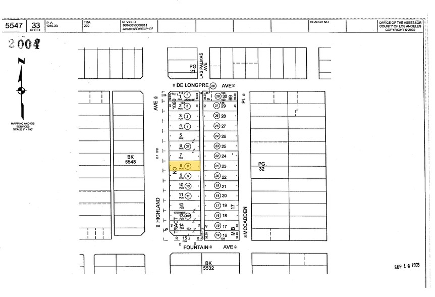 1330 N Highland Ave, Los Angeles, CA for sale - Plat Map - Image 2 of 4