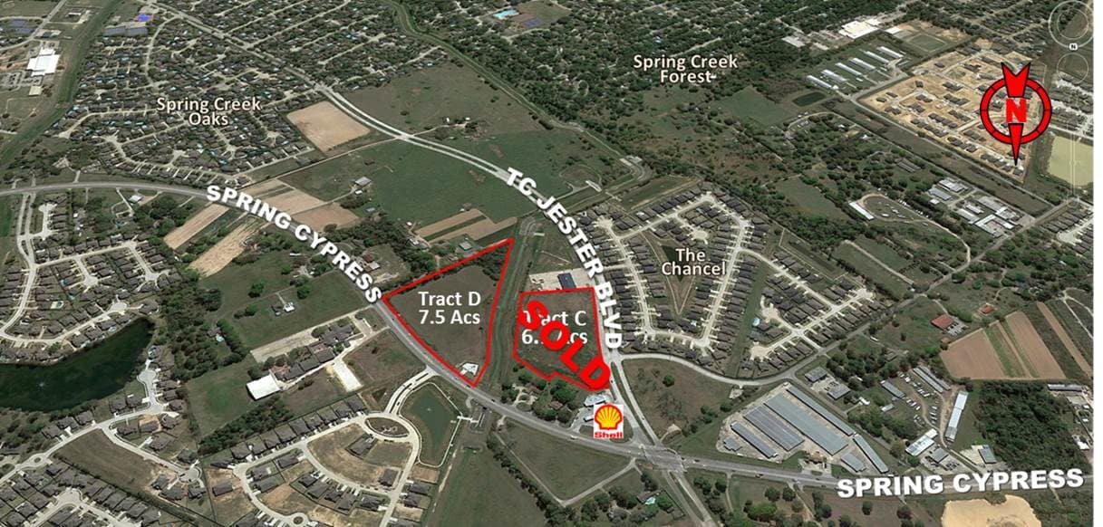 Spring Cypress & TC Jester Blvd, Spring, TX for sale Aerial- Image 1 of 1