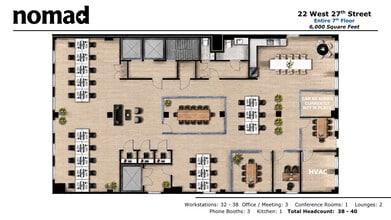 22 W 27th St, New York, NY for lease Typical Floor Plan- Image 1 of 9